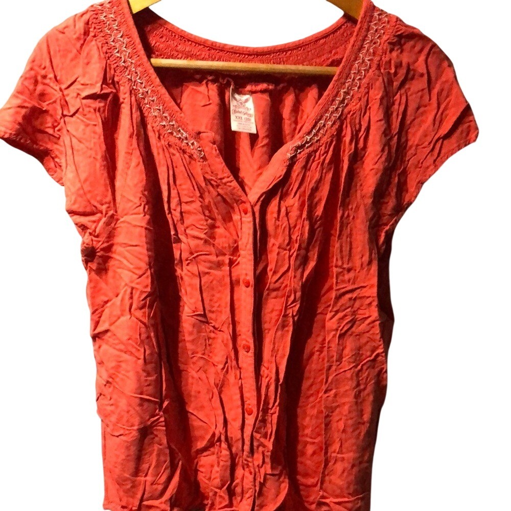 Faded Glory Orange Blouse Elegant‎ Top
